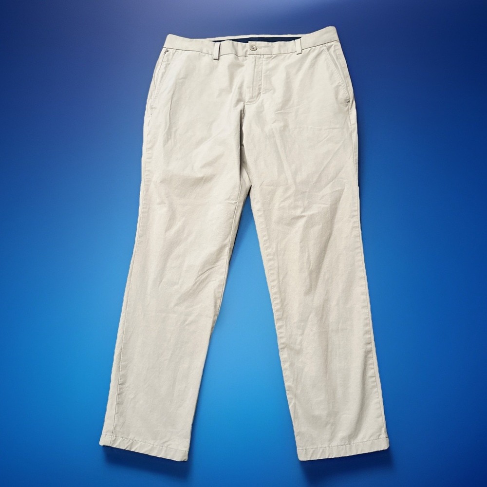 Vineyard Vines On-The-Go Pants Mens 36x29 Cream‎ Khaki Stretch Casual Chinos OTG